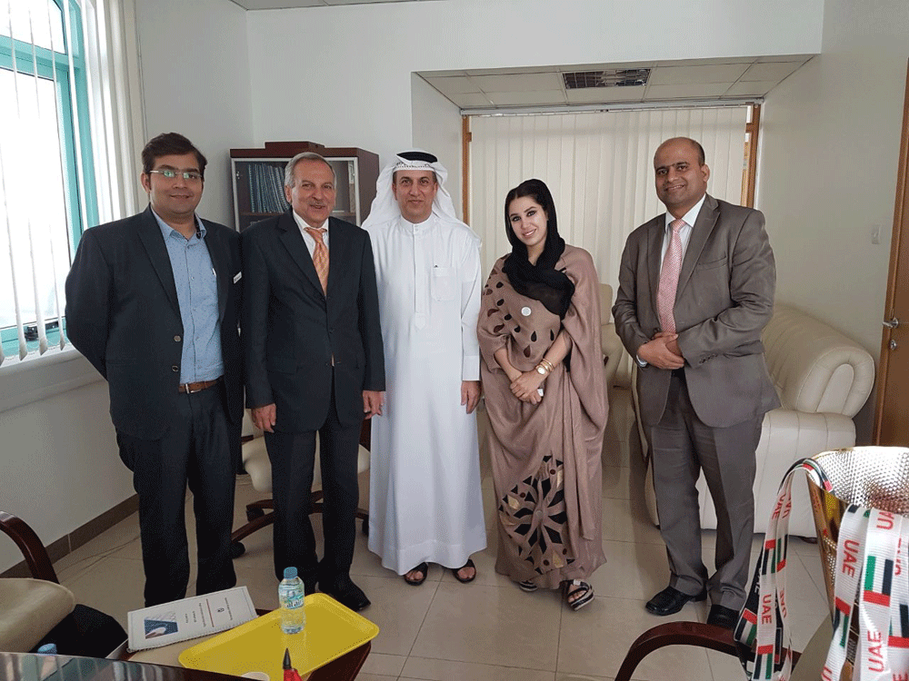 Serosoft's CEO Arpit Badjatya with the team from a leading University in the UAE