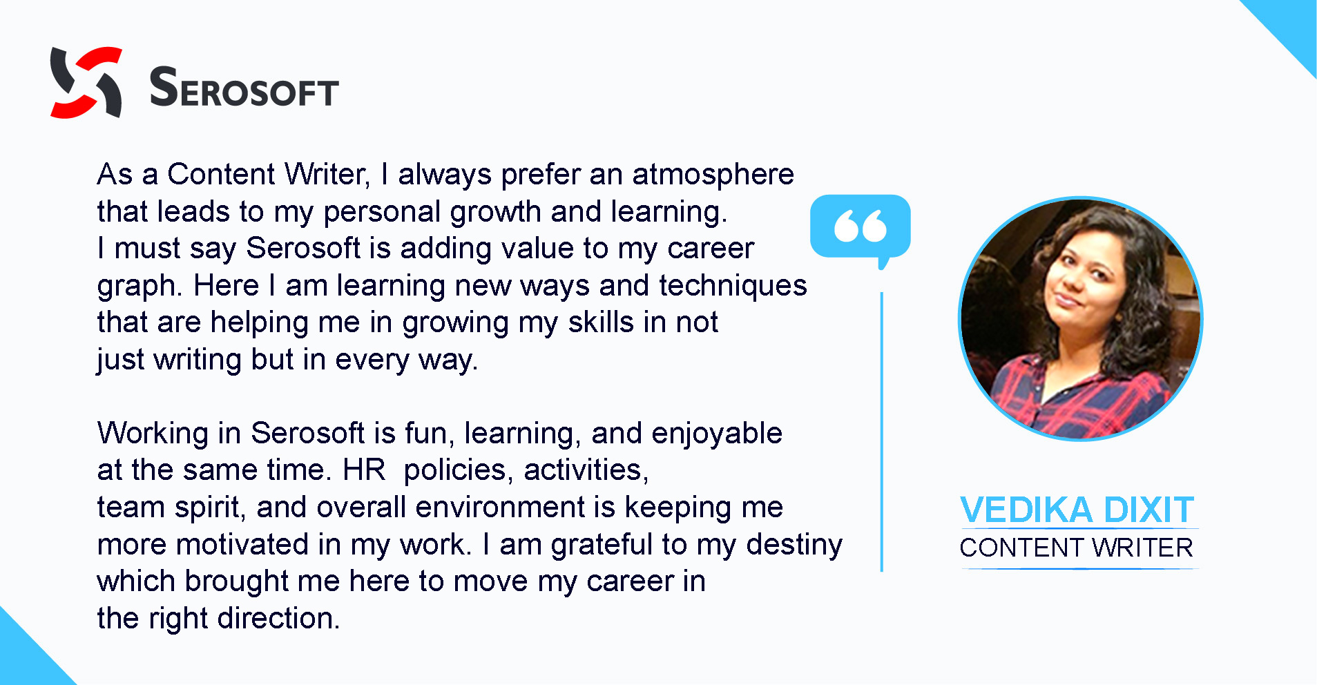 serosoft-employee-testimonials-Vedika-Dixit